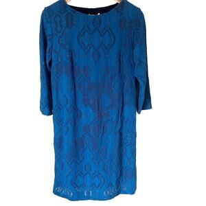 FUZZI Jean Paul Gaultier Blue Mesh Lace Dress Overseas Size Medium NEW
